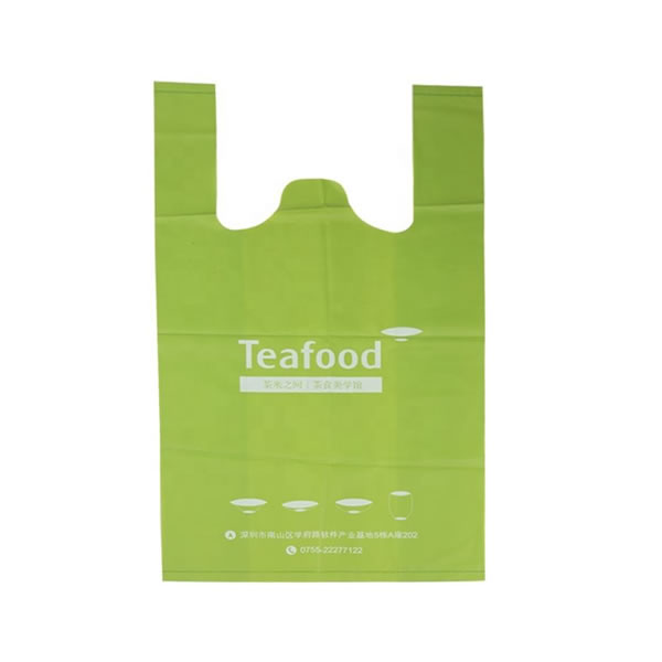 Biodegradable handle supermarket T-shirt bag